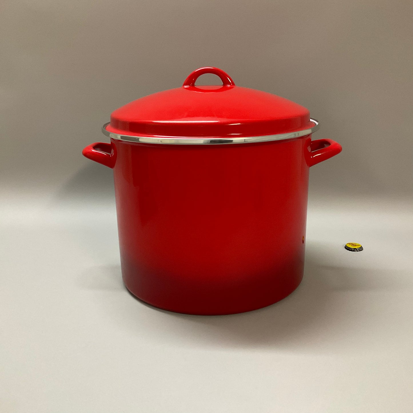 Red Enameled Stock Pot