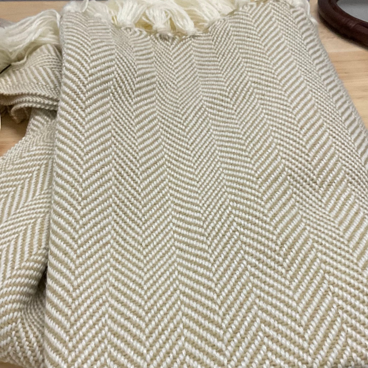 Beige Throw Blanket