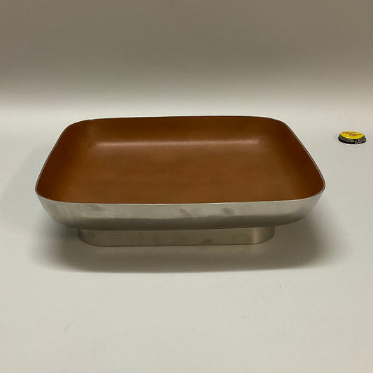 Square Metal/Leather Tray