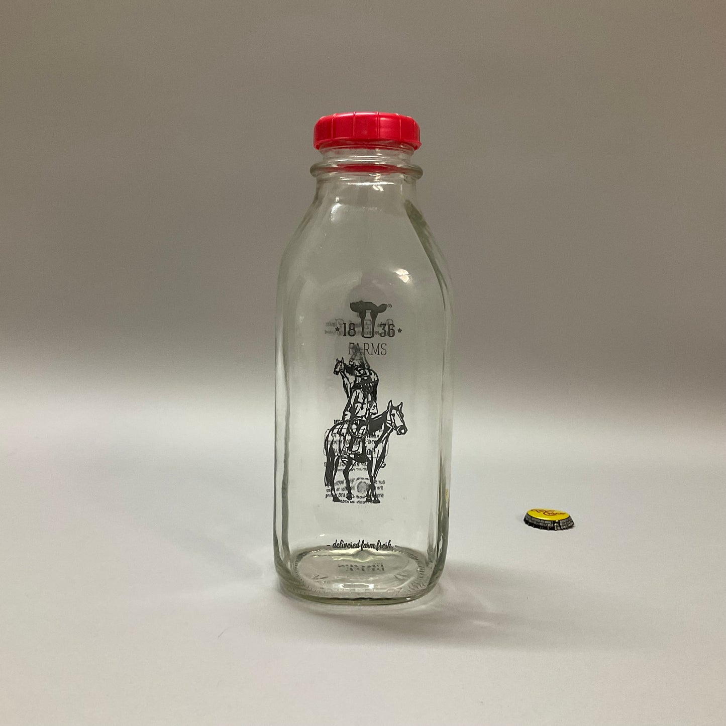 Milk Bottle with Red Cap