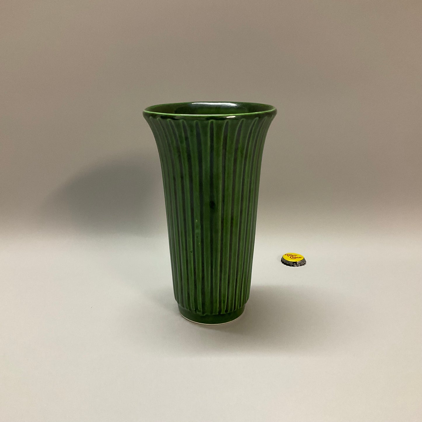 Italian Green Fluted Vase