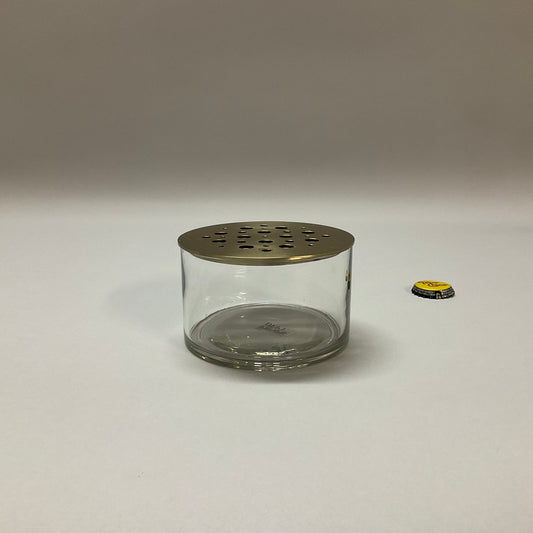 Glass Vase with Brass Lid