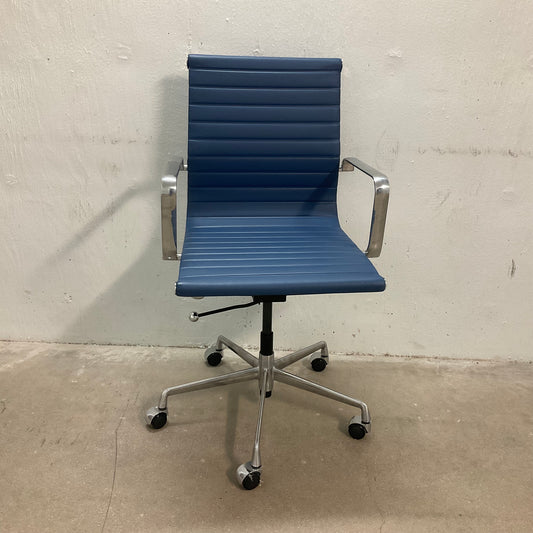 Blue Leather Office Chair