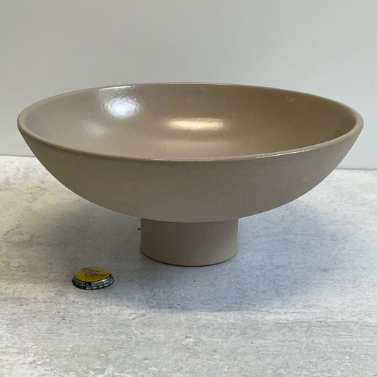 Gray Ceramic Pedestal Bowl