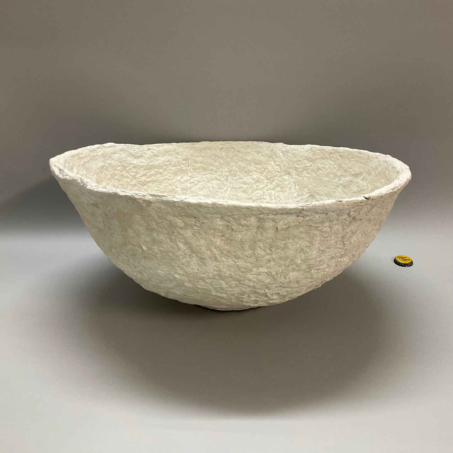 Large Cream Paper Maché Bowl