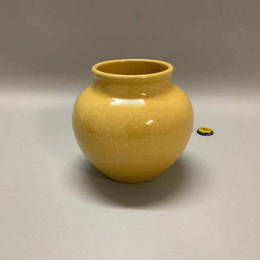 Round Ceramic Yellow Vase