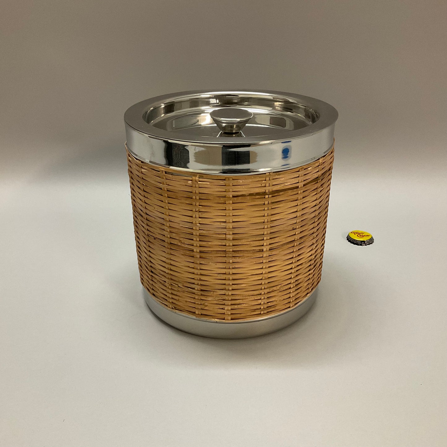 Wicker Ice Bucket with Tongs