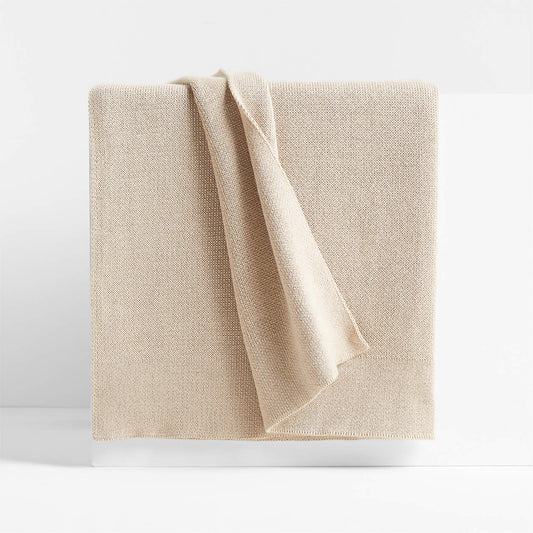 Warm Sand Beige Throw Blanket