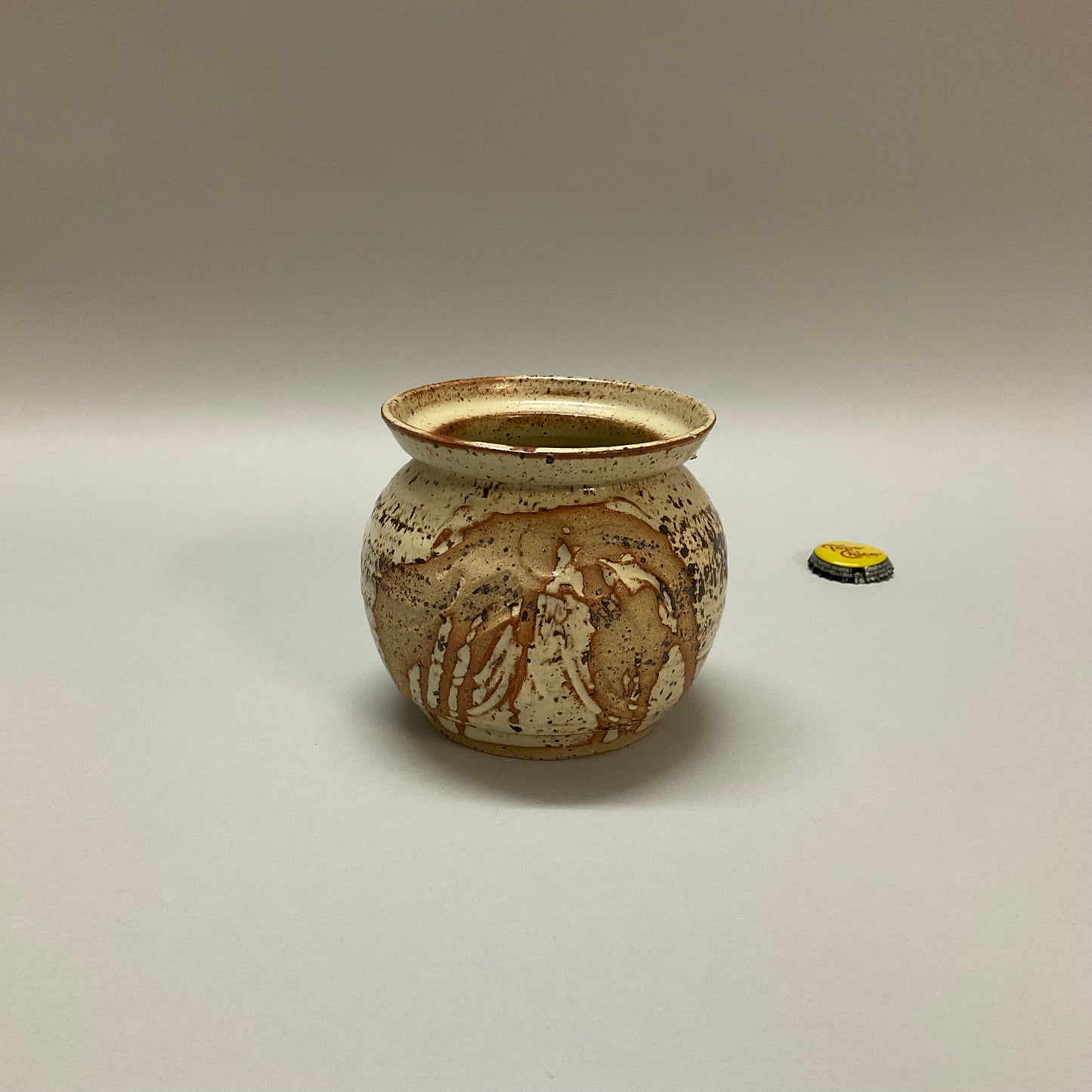 Brown Patterned Ceramic Pot