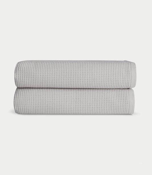 Light Gray Waffle Bath Towels