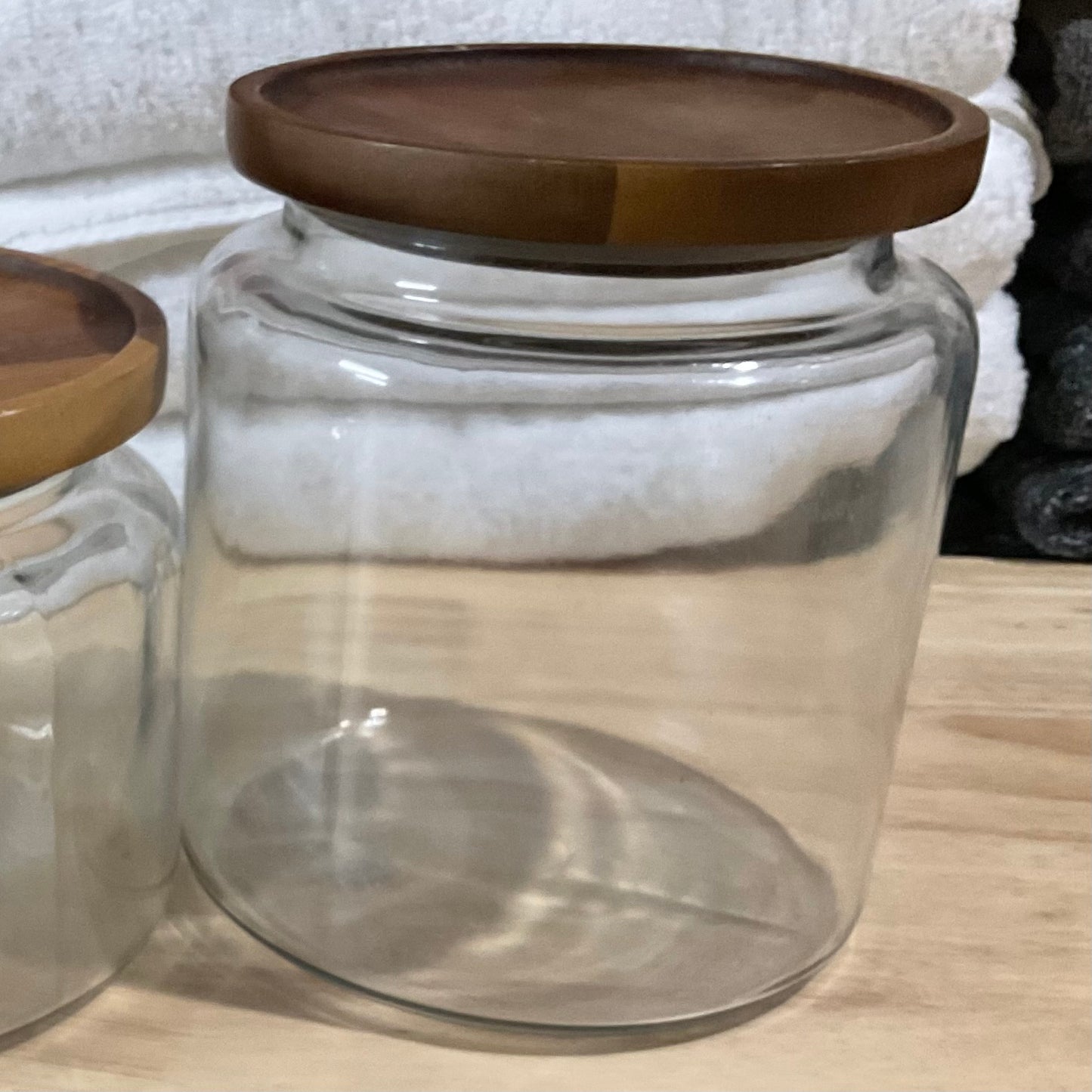 Acacia and Glass Jars