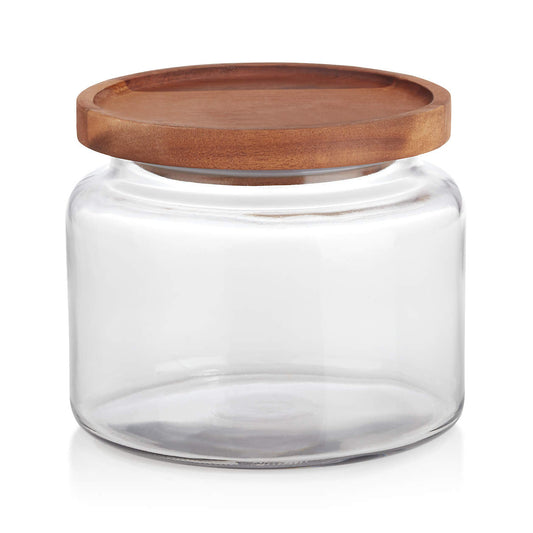 Acacia and Glass Jars