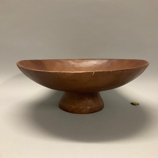 Distressed Wood Pedestal Bowl