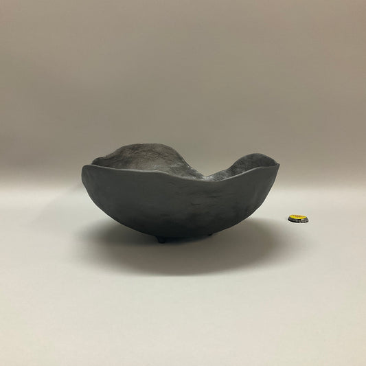 Gray Asymmetrical Ceramic Bowl