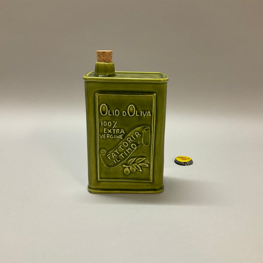Green Ceramic Olive Oil Can