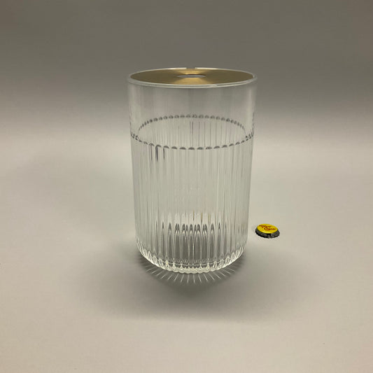 Fluted Glass Vase with Brass Top