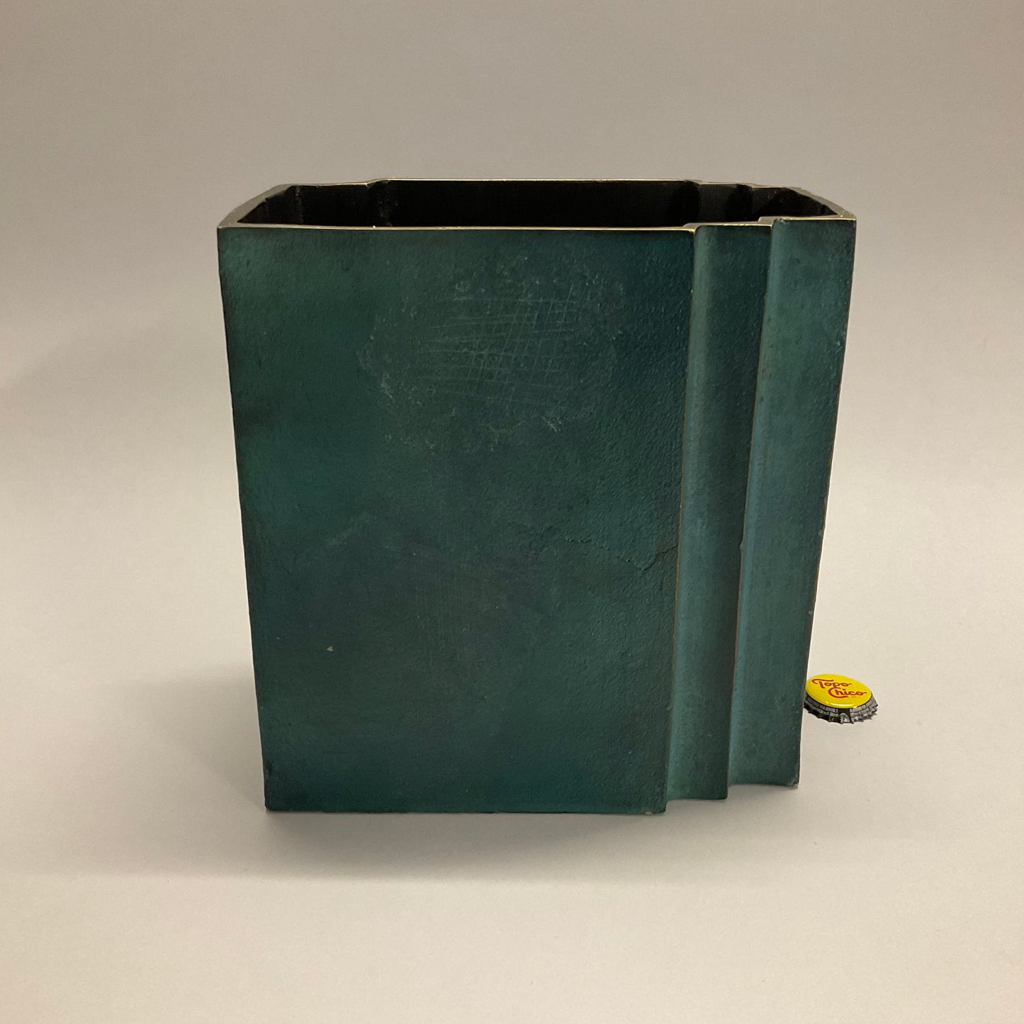 Teal Metal Vase