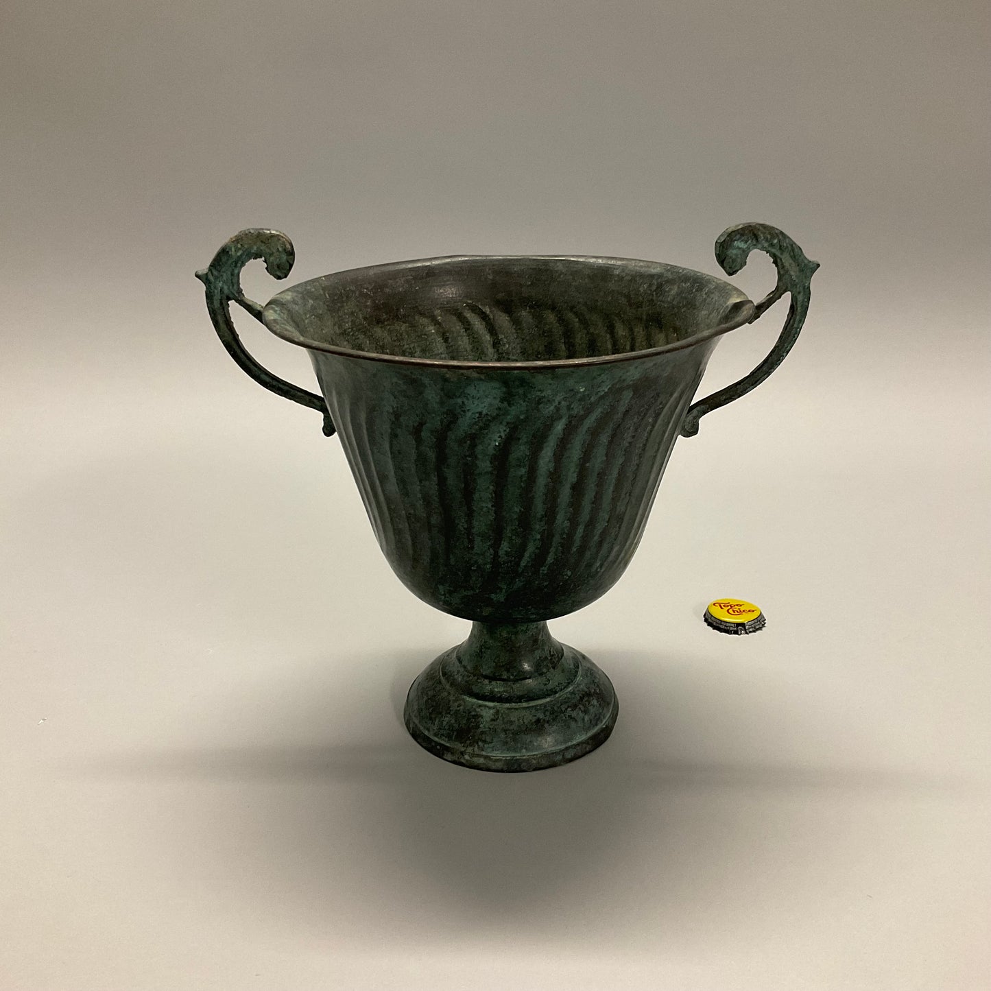 Green Brass Trophy Vase