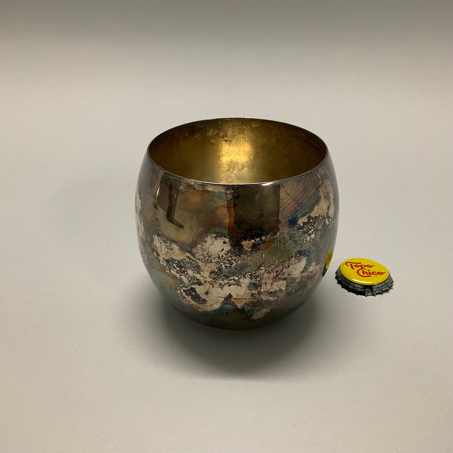 Small Silver Bowl Vase