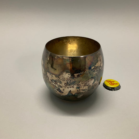 Small Silver Bowl Vase