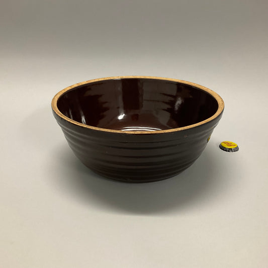 Brown Ribbed Bowl