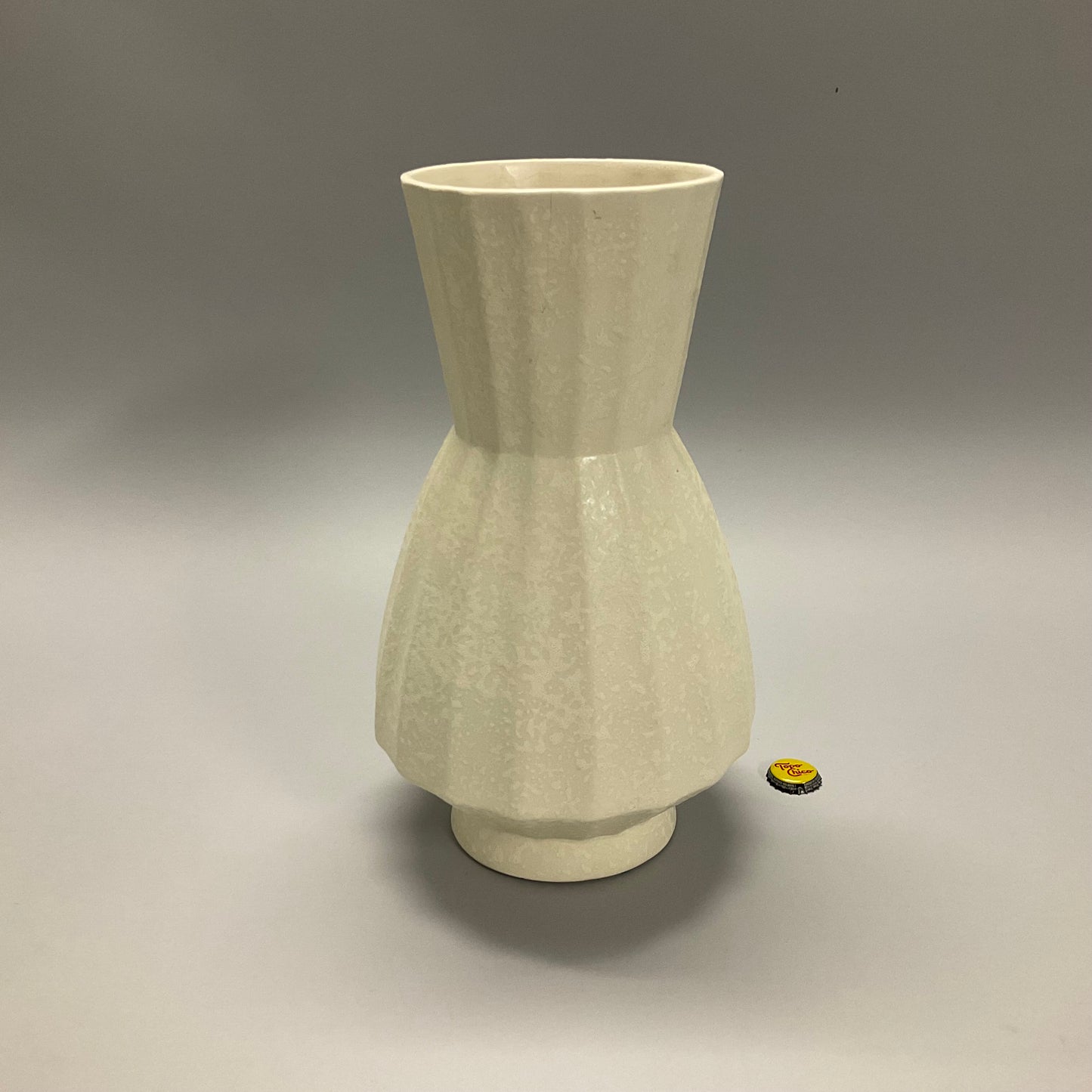 Ribbed White Vase