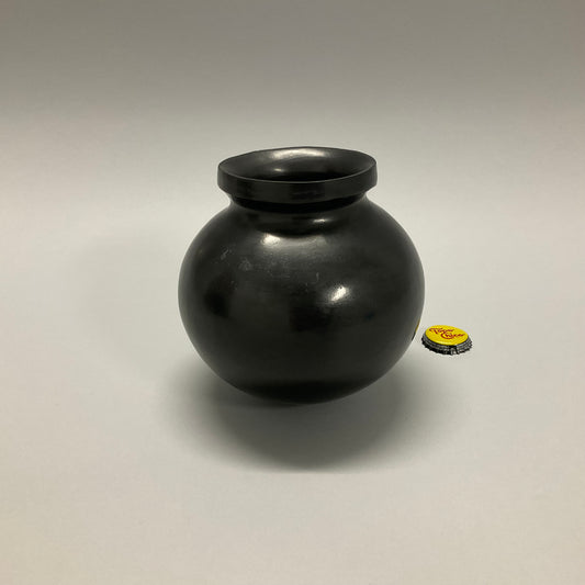 Small Round Black Vase