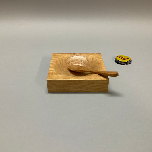 Wooden Salt Dish and Spoon