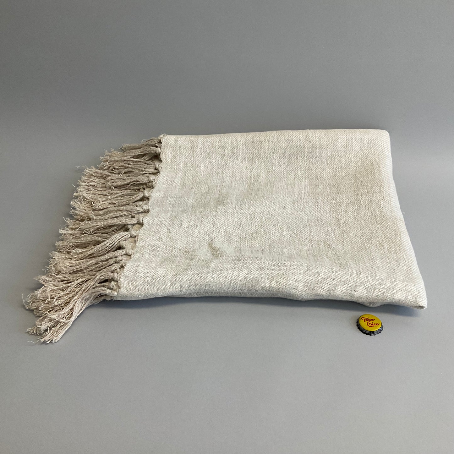 Fringed Beige Throw