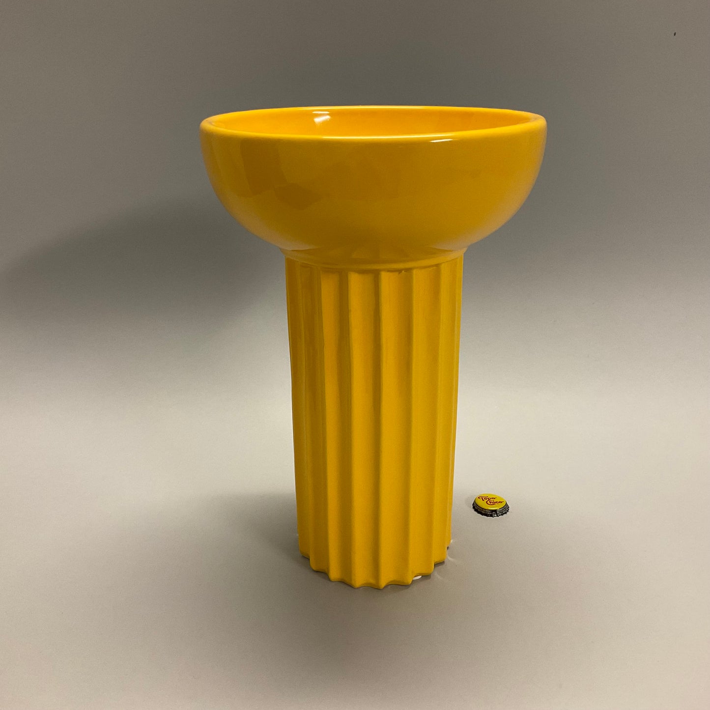 Tall Yellow Bowl Vase