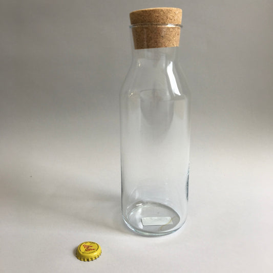 Tall Glass Bottle with Cork Lid