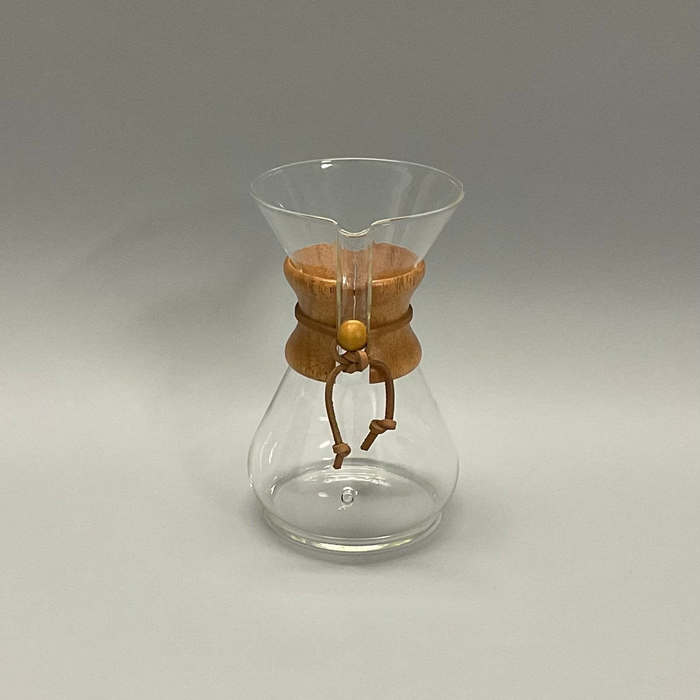 Glass Coffee Maker with Wood Collar