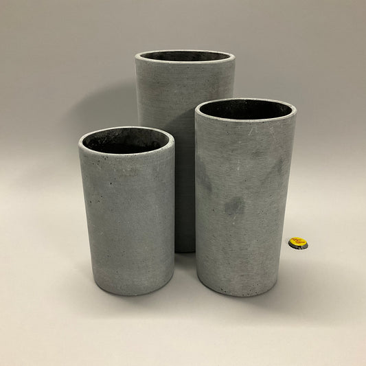 Dark Gray Cement Vases