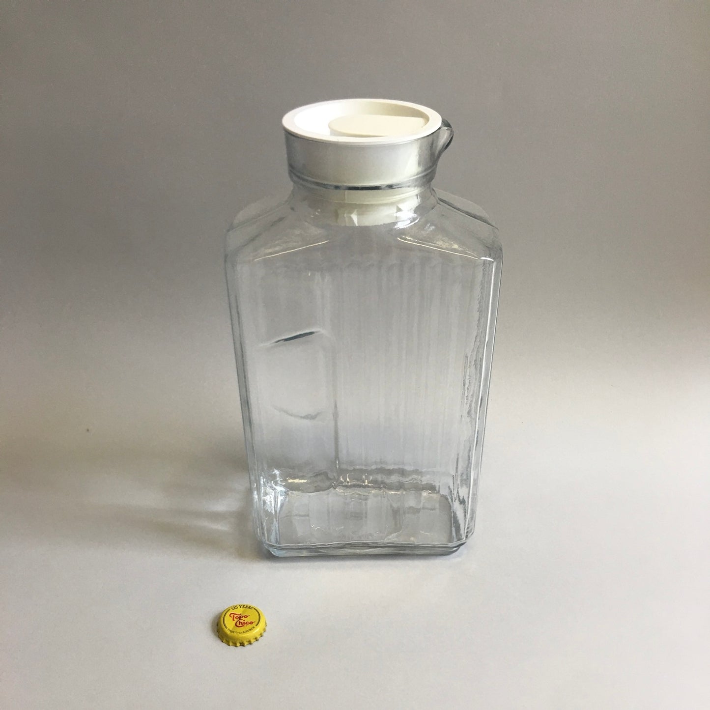 Rectangular Lemonade Jar with White Lid