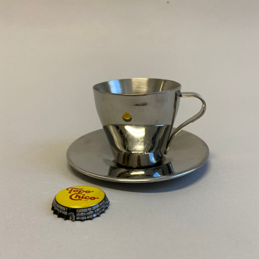 Small Stainless Steel Cup and Saucer