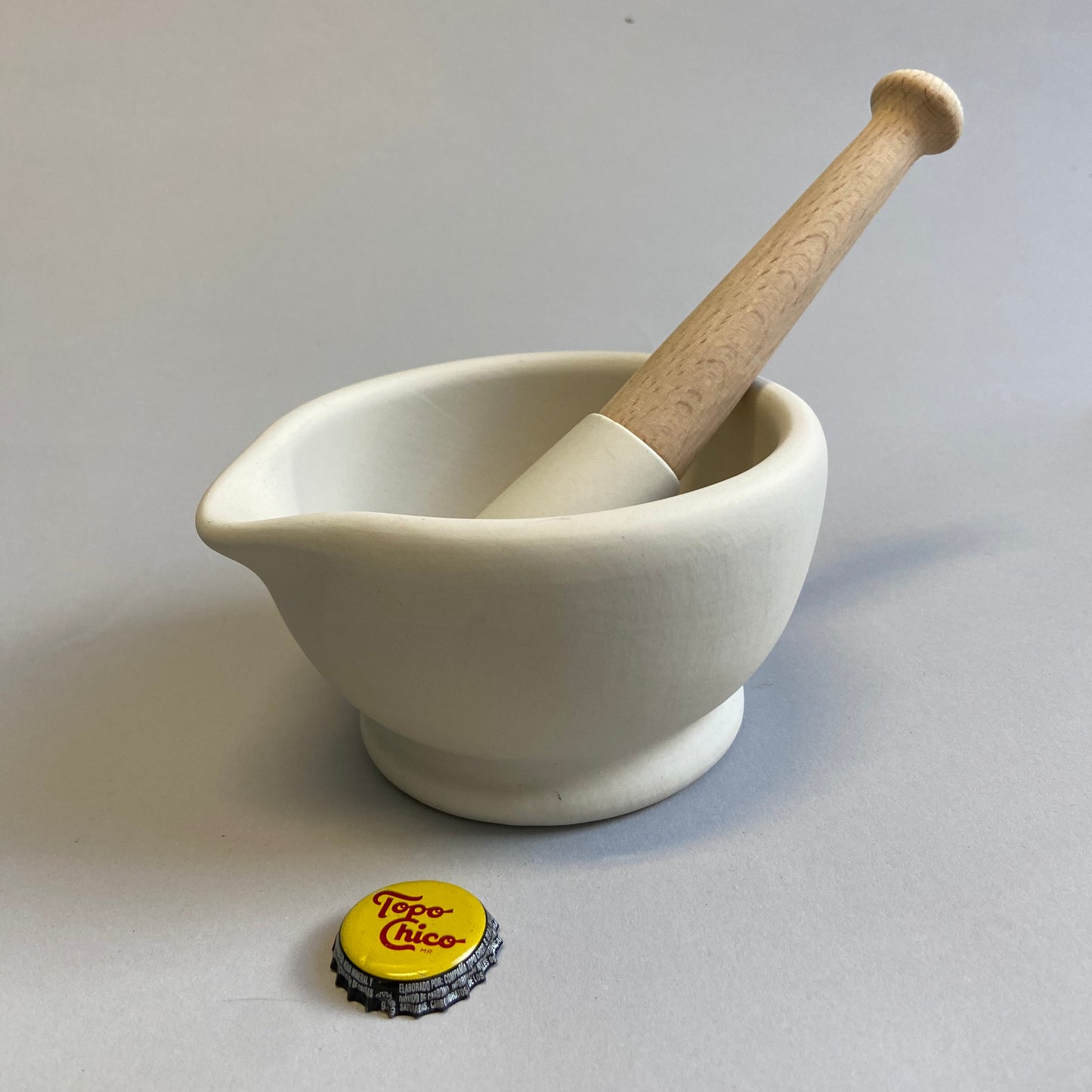White Ceramic Pestle and Mortar