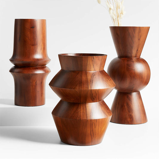 Acacia Wood Vases