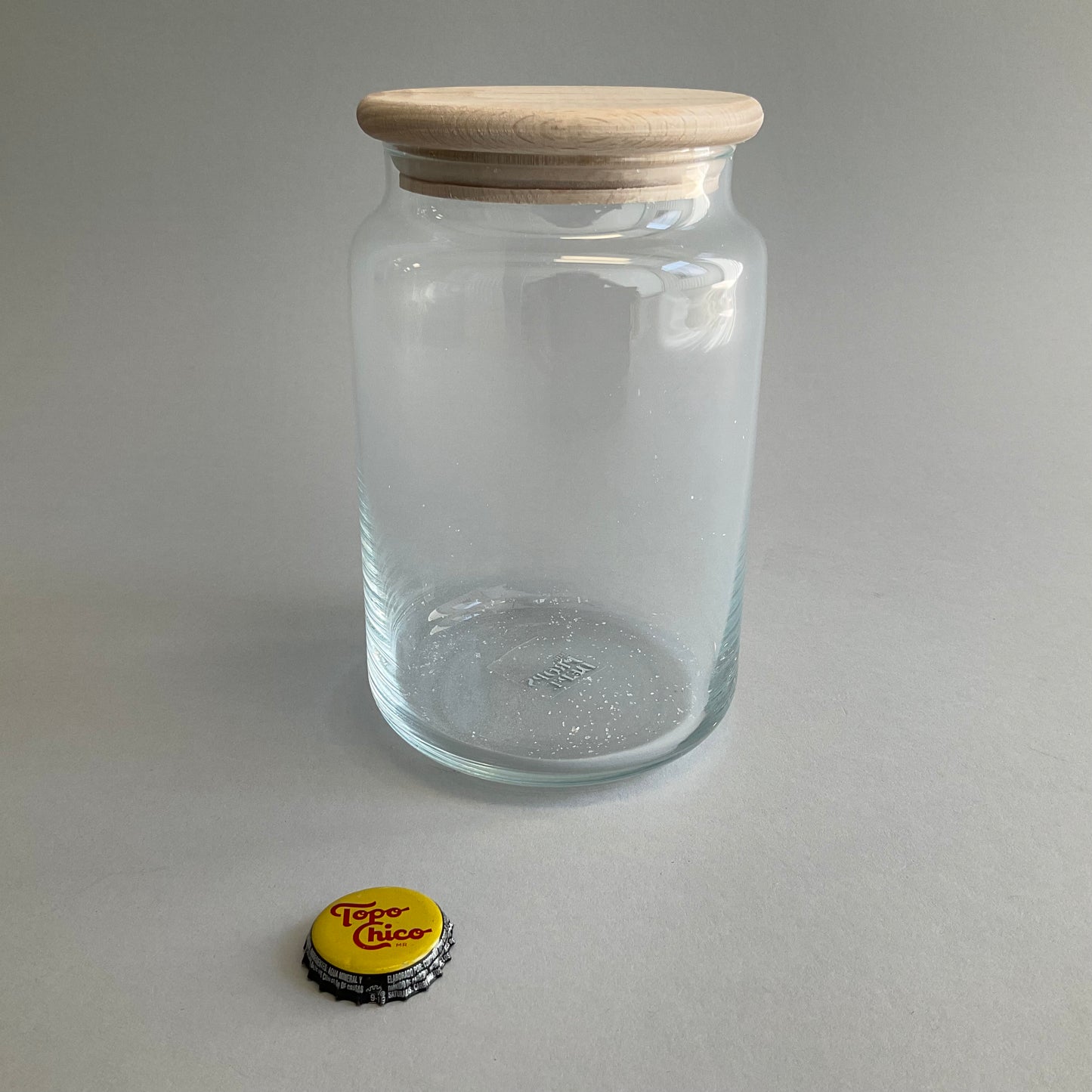 Wood Lidded Glass Jars