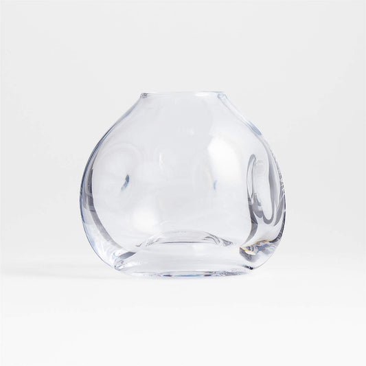 Dimpled Clear Glass Vase