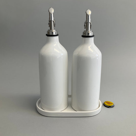 White Ceramic Oil and Vinegar Set