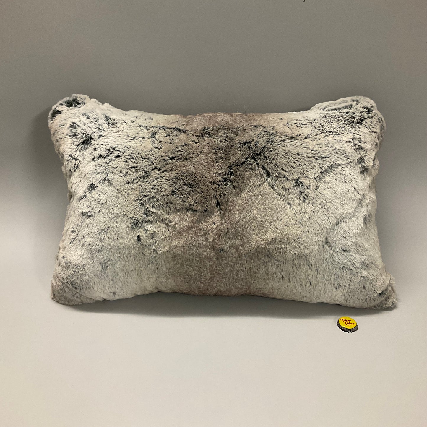 Gray Faux Fur Pillow