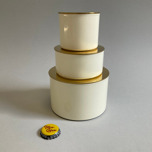 Gold Lidded White Jars
