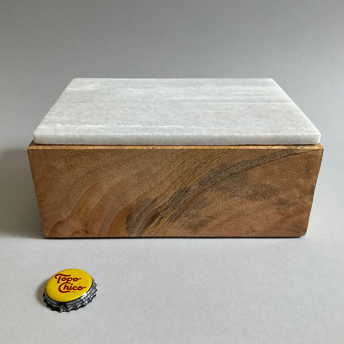 Wood Box with Marble Lid