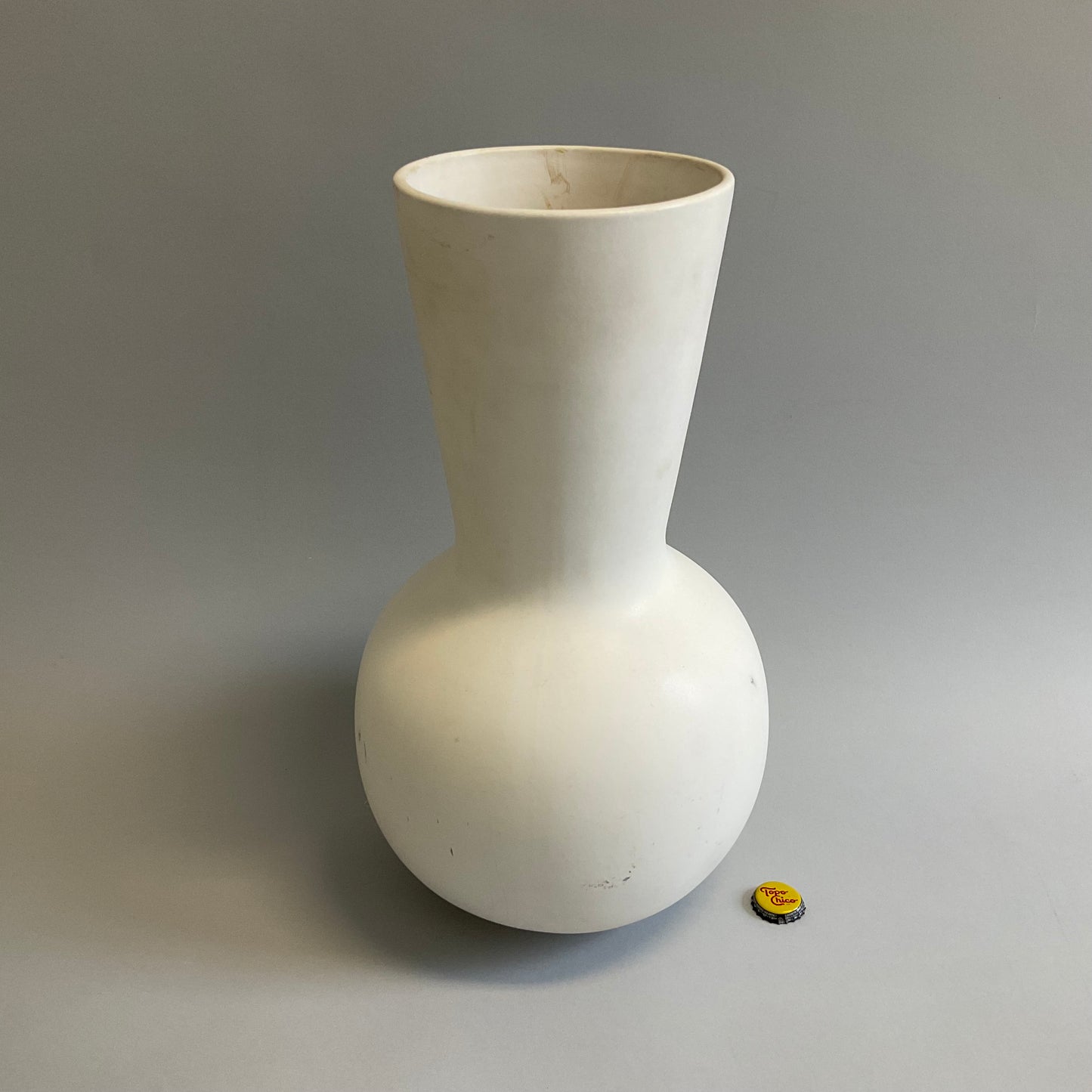 Tall White Ceramic Sack Vase