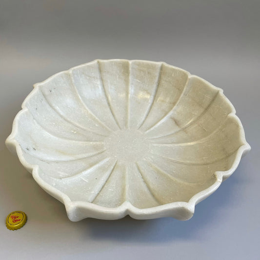 White Marble Lotus Bowl