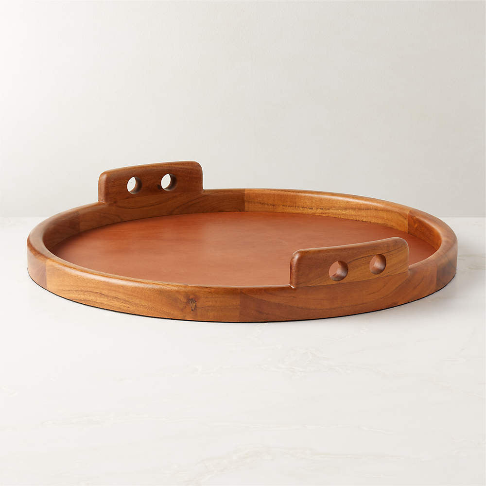 Wood & Leather Tray