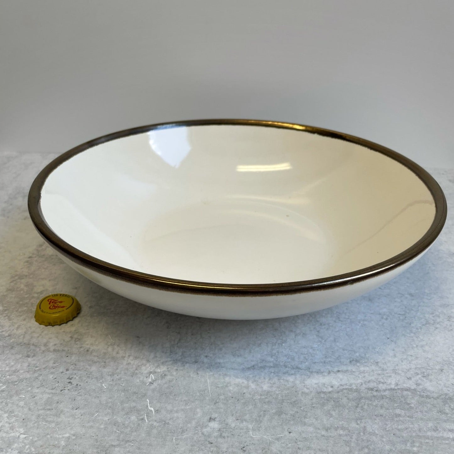 Bronze Rim Ceramic Bowl