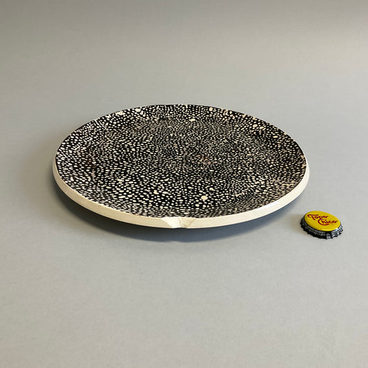 Black and White Speckled Decorative Plate