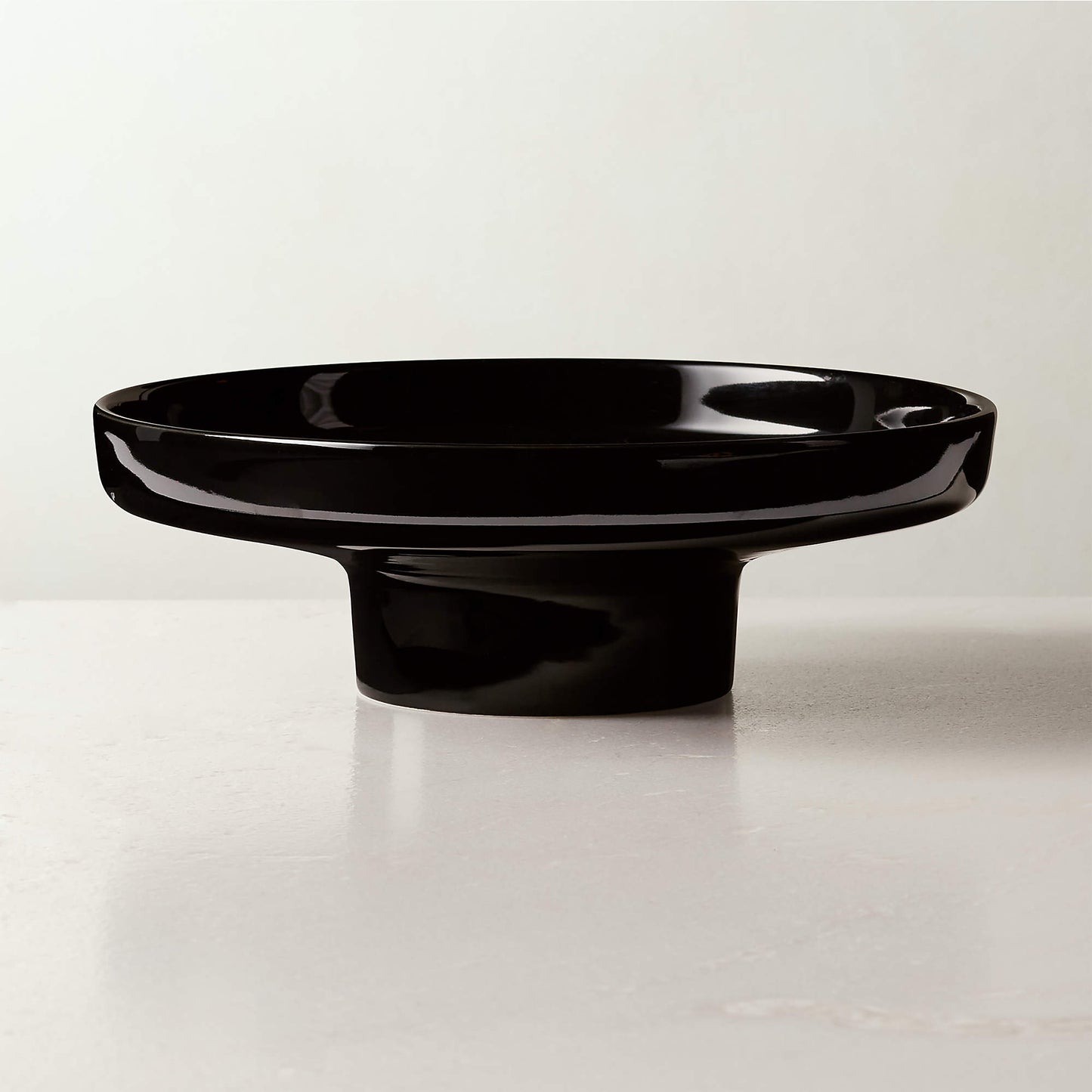 Footed Black Serving Bowl