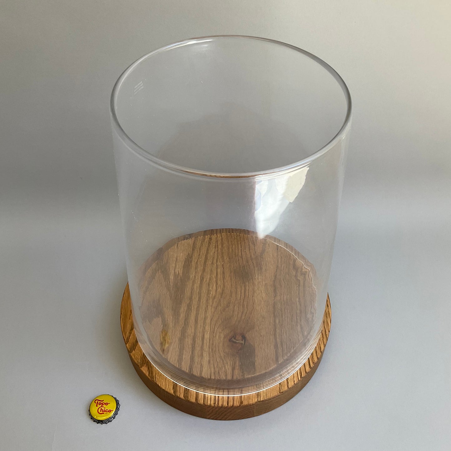 Oak Hurricane Candle Holder